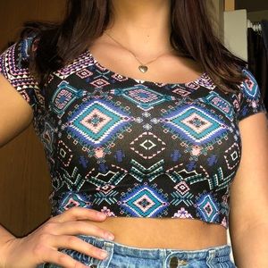 Patterned Crop Top